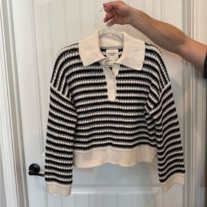 Abercrombie Mesh Notch-Neck Sweater